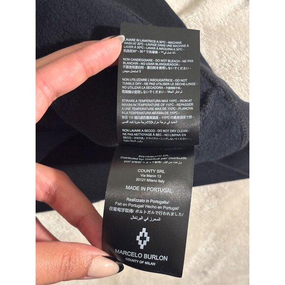 Marcelo Burlon County Of Milan Black Sweatshirt With Graphic Feather Detail - Picture 6 of 7